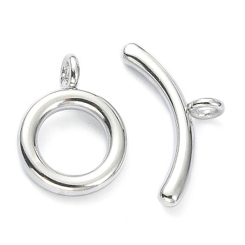 304 Stainless Steel Toggle Clasps, with Open Jump Rings, Round Ring, Stainless Steel Color, Bar: 18.5x9x4mm, Hole: 2mm, O-shape: 15x11.5x4mm, Hole: 2mm
