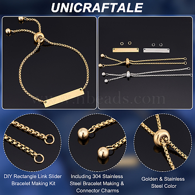 Kit de fabrication de bracelets coulissants à maillons rectangulaires(STAS-UN0039-29)-5