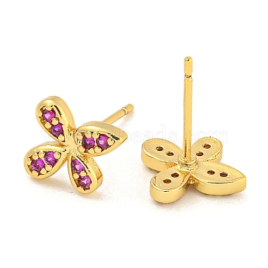 Boucles d'oreilles en laiton plaqué en rack(EJEW-N055-02G-02-RS)-2