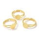 Rack Plating Adjustable Brass Plain Pad Ring Settings(KK-K277-02G)-4