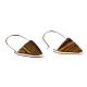 Natural Tiger Eye Triangle Dangle Hoop Earrings(G-S359-363C)-3