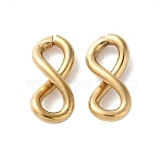304 Stainless Steel Infinity Quick Link Connectors, Ion Plating(IP), Golden, 12.5x5.5x3mm, Hole: 2.7x2.4mm(STAS-S172-06G)