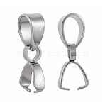 100Pcs 304 Stainless Steel Pinch Bails, Ice Pick Pinch Bails for Pendant Making, Stainless Steel Color, 9x7x2.5mm, Hole: 3.5x5mm(STAS-ZF0001-42)