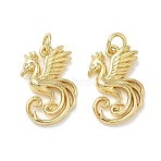 Brass Pendants, Animal Series, Bird Charms, Real 18K Gold Plated, 19x12x2.5mm, Hole: 3.5mm(KK-T085-20C-G)