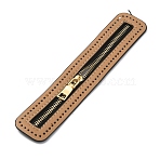 PU Leather Zipper Sewing Accessories, with Brass Zipper Puller, for DIY Woven Bag, Peru, 18x3.5x0.22cm(FIND-WH0120-24C)
