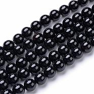 Natural Black Onyx Round Bead Strands, Dyed, 10~10.5mm, Hole: 1.2mm, about 36pcs/strand, 15.5 inch(G-T055-10mm-10)