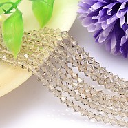 Faceted Imitation Austrian Crystal Bead Strands, Grade AAA, Bicone, PapayaWhip, 6x6mm, Hole: 0.7~0.9mm, about 68pcs/strand, 15.7 inch(G-M180-6mm-29A)