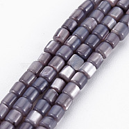 Natural Trochid Shell/Trochus Shell Bead Strands, Dyed, Column, Dark Slate Blue, 3x3mm, Hole: 0.8mm, about 76~77pcs/strand, 10.04 inch~10.24 inch(25.5~26cm)(SSHEL-N034-112)
