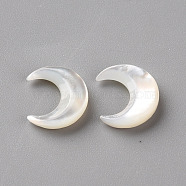 Natural White Shell Beads, Moon, 10x8x2mm(X-SSHEL-Q311-004A-01)