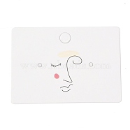 Rectangle Cardboard Jewlery Display Cards, for Earring Display, Face Pattern, 3.5x5x0.04cm, about 100pcs/bag(CDIS-P004-17B)