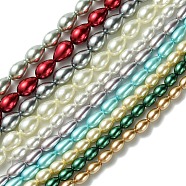 Teardrop Grade A Glass Pearl Beads Strands, Mixed Color, 6~9x4~6mm, Hole: 1mm, about 43~64pcs/strand, 15.7 inch~16.1 inch(HY-E001-07A)