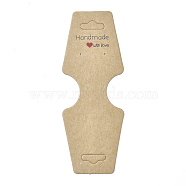 Cardboard Fold Over Paper Display Hanging Cards, Used For Necklace, Earrings and Pendants Accessory Display, BurlyWood, 120x45x0.4mm, Hole: 2mm and 6.5x18mm(X-CDIS-E007-14)