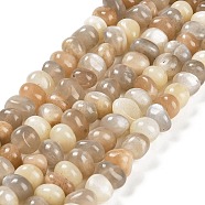 Natural Multi-Moonstone Beads Strands, Nuggets, Tumbled Stone, 4~9x8~11.5x7~10mm, Hole: 1mm, about 54~58pcs/strand, 15.12~15.35 inch(38.4~39cm)(G-G053-C11-01)