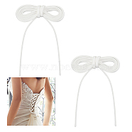 2M Flat Satin Ribbons, for Webbing Dress Zipper Replacements, White, 5mm, about 2.19 Yards(2m)/Bundle(OCOR-WH0078-86B)