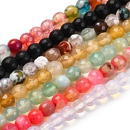 Mixed Gemstone Beads Strands, Faceted, Round, Mixed Dyed and Undyed, 6mm, Hole: 1.2mm, about 62pcs/strand, 14.17 inch(36cm)(G-L605-A01-01)