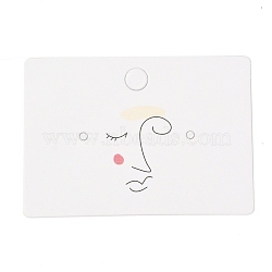 Rectangle Cardboard Jewlery Display Cards, for Earring Display, Face Pattern, 3.5x5x0.04cm, about 100pcs/bag(CDIS-P004-17B)
