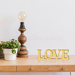 Wood & Acrylic Display Decorations, for Home Desktop Decorations, Word Love, 77x240x12.5mm(DJEW-WH0059-004)