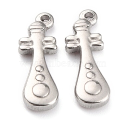 304 Stainless Steel Pendants, Pipa, Stainless Steel Color, 19.5x6.5x3mm, Hole: 1.2mm(STAS-O145-18AS)