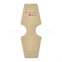 Cardboard Fold Over Paper Display Hanging Cards, Used For Necklace, Earrings and Pendants Accessory Display, BurlyWood, 120x45x0.4mm, Hole: 2mm and 6.5x18mm(X-CDIS-E007-14)