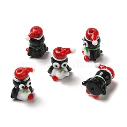 Lampwork Beads Strands, Penguin, Black, 20x18x13mm, Hole: 1.4mm, about 25pcs/strand, 19.69''(50cm)(LAMP-E036-03)
