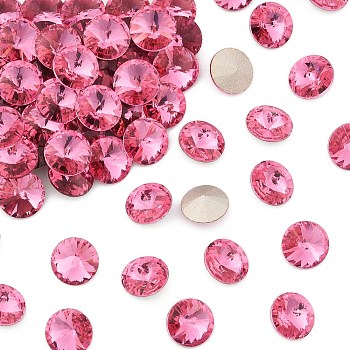 Preciosa&reg MAXIMA Crystal Round Stones, Czech Crystal, Bicone(436 11 177 Rivoli), Dura Foiling, 70010 Rose, SS29(6.15~6.35mm)