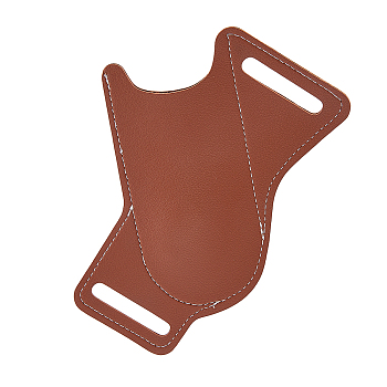 Cowhide Folding Knife Protective Case, Saddle Brown, 120x158x3.5mm, Hole: 8.5x43mm