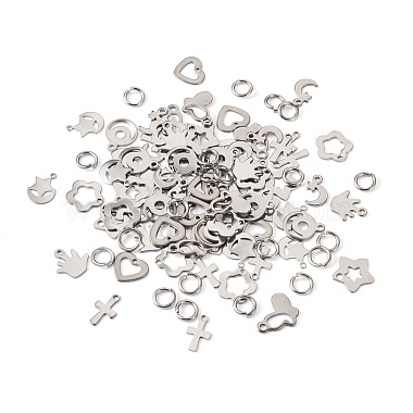 Jewelry 90Pcs 9 Style 304 Stainless Steel Charms(STAS-PJ0001-41)-3