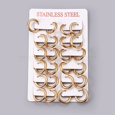 Ion Plating(IP) 304 Stainless Steel Huggie Hoop Earrings(EJEW-O087-06B)-3