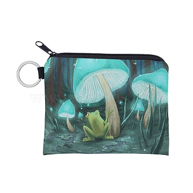 Turquoise Mushroom Polyester Clutch Bags