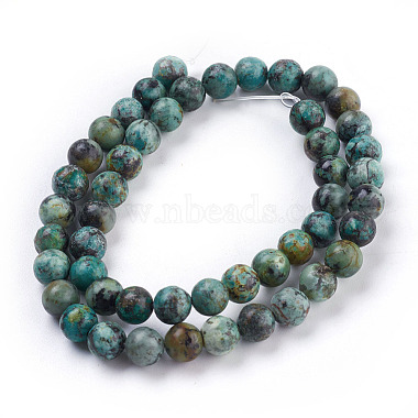 Brins de perles turquoises africaines naturelles (jaspe)(TURQ-G037-8mm)-2