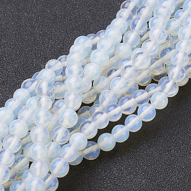 6mm White Round Opalite Beads