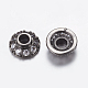 Messing Micro Pave Zirkonia Bead Cap(ZIRC-G122-49B-RS)-1