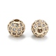Brass Micro Pave Clear Cubic Zirconia Beads(ZIRC-D274-02G-01)-2