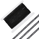 15 Yards Polyester Lace Trims, Flower, Black, 3/8 inch(9mm)(SRIB-MA0001-09B)