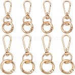 DIY Keychain Clasp Findings Kits, including Zinc Alloy Swivel Clasps & Spring Gate Rings, Golden, 41.5x16x5.5mm, Hole: 8x11mm(DIY-SP0003-47G)