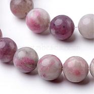 Dyed Round Natural Pink Tourmaline Beads Strands, 10mm, Hole: 1mm, about 40pcs/strand, 15.3 inch(G-K089-10mm-05)