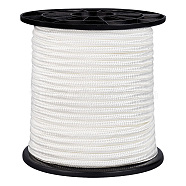 50M Nylon Braided Cords, Round, White, 6mm, about 54.68 Yards(50m)/Roll(NWIR-WH0020-02A)