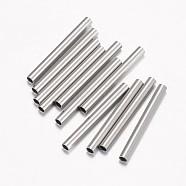 304 Stainless Steel Tube Beads, Stainless Steel Color, 15x1.5mm, Hole: 1mm(STAS-G071-33P)