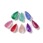 Glass Rhinestone Cabochons, Glass Surface with Natural Quartz Bottom, Pointed Back, Faceted, Teardrop, Mixed Color, 10x5x4.5mm(GLAA-A013-07A-M)