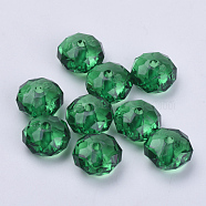 Transparent Acrylic Beads, Faceted, Rondelle, Dark Green, 22x15mm, Hole: 3mm(X-TACR-Q258-22mm-V17)