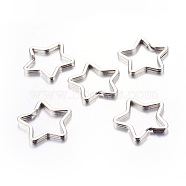 Iron Split Key Rings, Keychain Clasp Findings, Star, Platinum, 34x3mm(IFIN-H045-N)