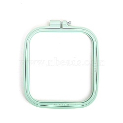 ABS Plastic Cross Stitch Embroidery Hoops, Embroidered Display Frame, Sewing Tools Accessory, Aquamarine, 75x70mm(PW-WG97694-04)