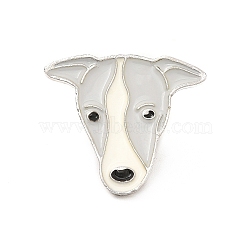Dog Enamel Pin with Brass Butterfly Clutches, Alloy Badge for Backpack Clothing, Greyhound, 21.5x24.5x10mm, Pin: 1.1mm(JEWB-A006-05B)
