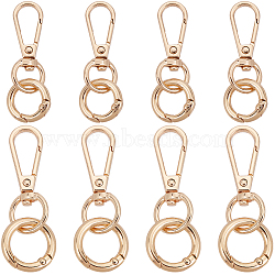 DIY Keychain Clasp Findings Kits, including Zinc Alloy Swivel Clasps & Spring Gate Rings, Golden, 41.5x16x5.5mm, Hole: 8x11mm(DIY-SP0003-47G)