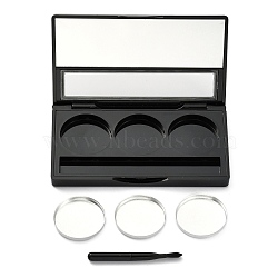 ABS Plastic Empty Lip Palette, with Lipbrush & Removable Aluminum Pans, for Eyeshadow Lipstick Makeup Pallet, Black, 5.1x9.2x1.1cm(MRMJ-G013-01)