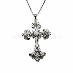 Vintage sparkling diamond cross large DIY accessory accessories, popular European and American necklaces and pendants(IL0019-6)