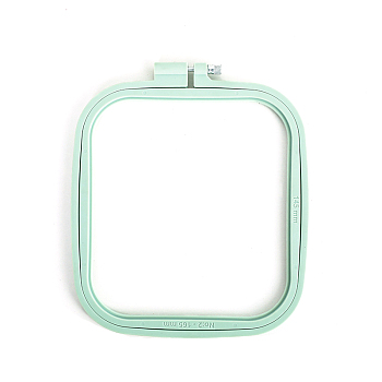 ABS Plastic Cross Stitch Embroidery Hoops, Embroidered Display Frame, Sewing Tools Accessory, Aquamarine, 75x70mm