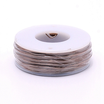 Matte Round Aluminum Wire, with Spool, Coconut Brown, 20 Gauge, 0.8mm, 36m/roll