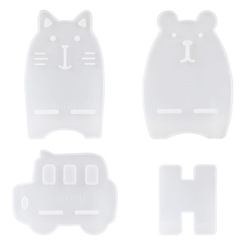 Cartoon Mobile Phone Holder Silicone Molds Sets, Resin Casting Molds, For UV Resin, Epoxy Resin Craft Making, Mixed Shape, White, 3sets/bag
