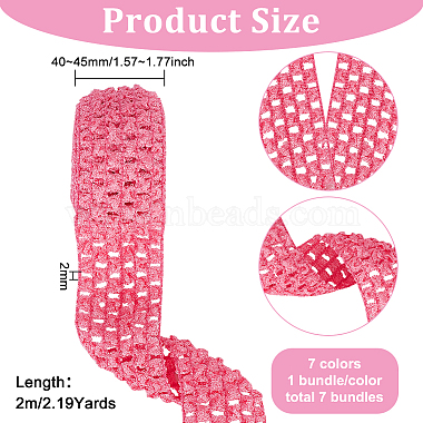 14M 7 Style Pink Series Elastic Crochet Headband Ribbon(OCOR-BC0005-35)-2